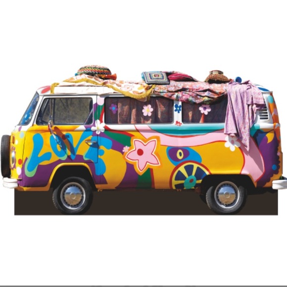 Hippie Van Groovy Car 60S Woodstock Cardboard Cutout Free Shipping!
